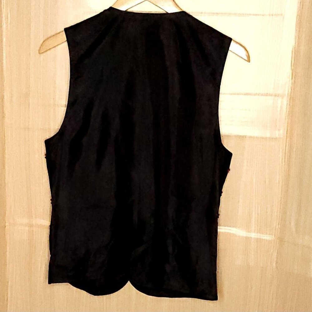 Carole Little Petite Vintage Black Embroidered Vest 6P - Picture 2 of 6